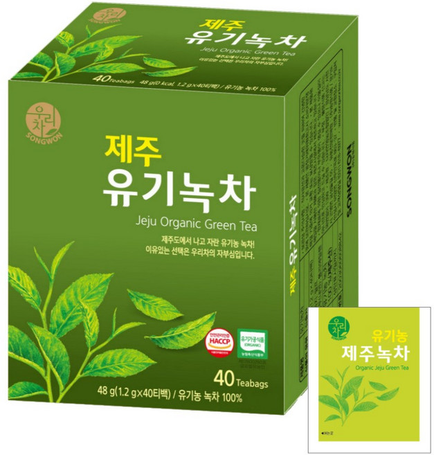 우리차 제주 유기녹차, 1.2g, 40개입, 2개