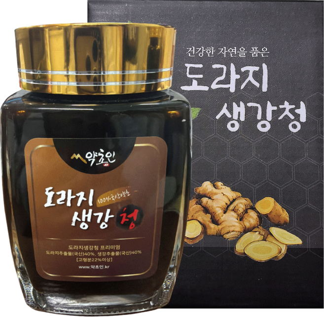 약초인 국내산 도라지생강청 500g 국산 약 도라지차 생강차 도라지청 생강청, 1개