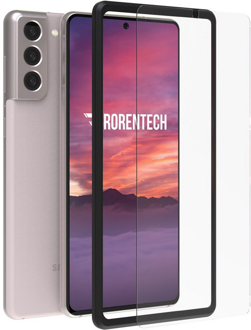 로랜텍 풀커버 지문인식 호환 강화유리 휴대폰 액정보호필름, 1개