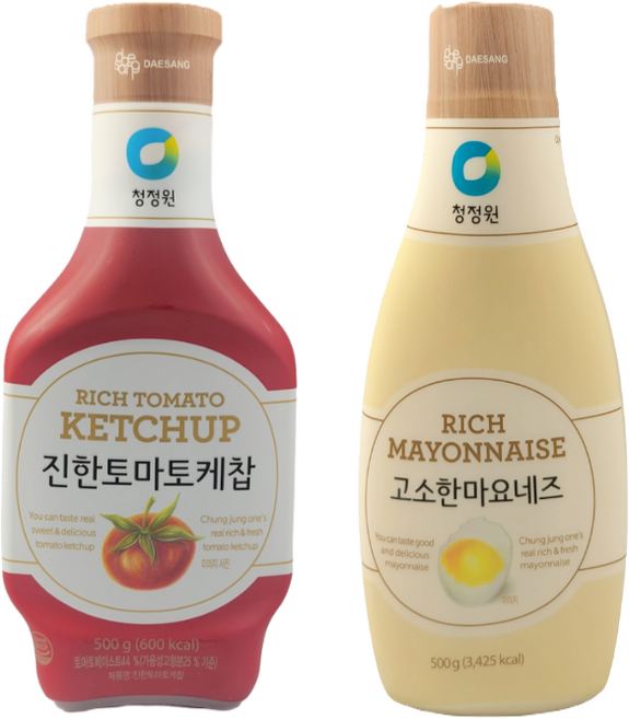 [골목마트] 청정원 진한케찹 500g + 청정원 고소한 마요네즈 500g, 1