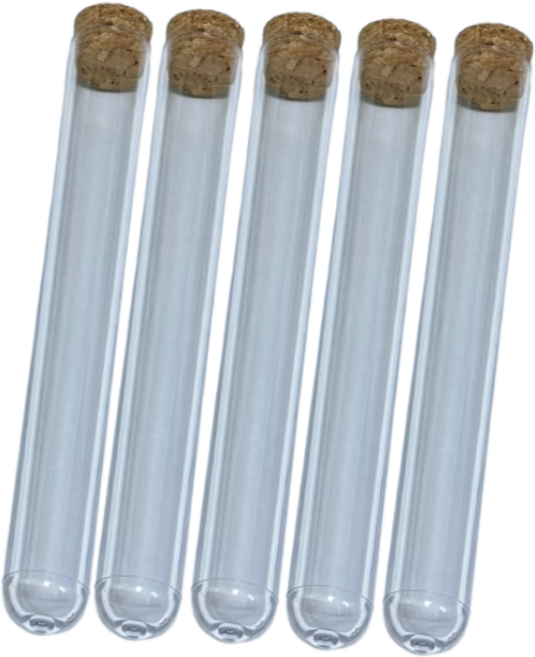 캡 투명 플라스틱 시험관 20x150mm 다용도 활용, 5개