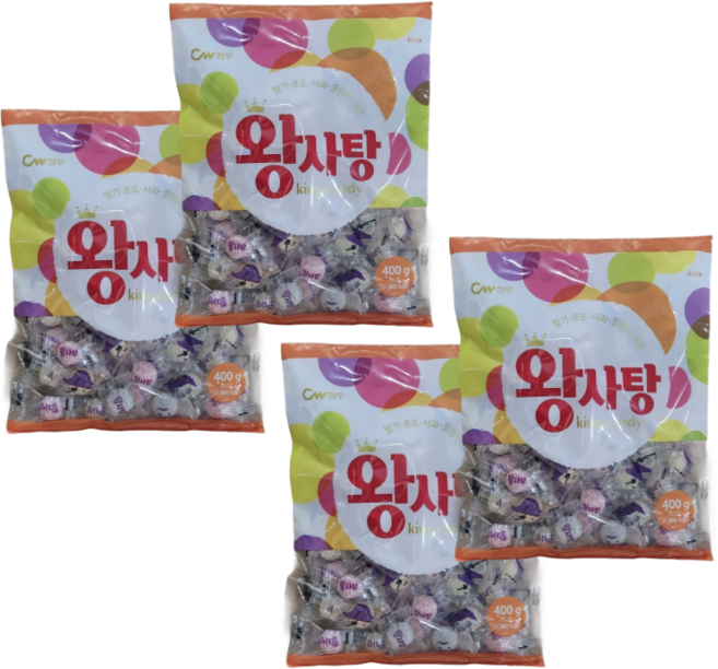 CW 청우 왕사탕 400g x2개 대용량 캔디 5가지맛, 4개