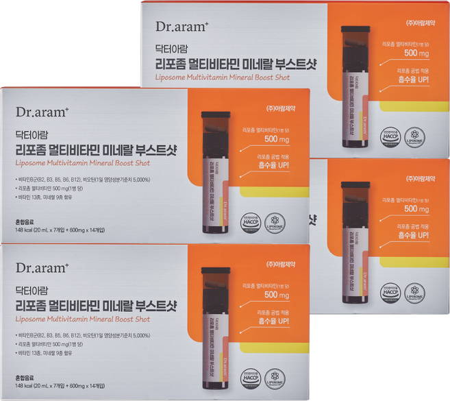 닥터아람 리포좀 멀티비타민 미네랄 부스트샷 이중제형, 4개, 7회분
