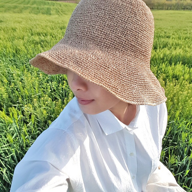 여름 밀짚모자 벙거지 자외선차단 여자 버킷햇 여행모자
