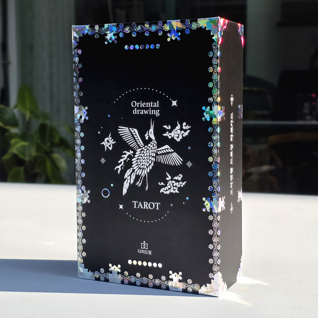 다미드림 오리엔탈 드로잉 타로카드 리뉴얼 동양 타로 크리스탈 홀로그램 78장, 블랙, 1개
