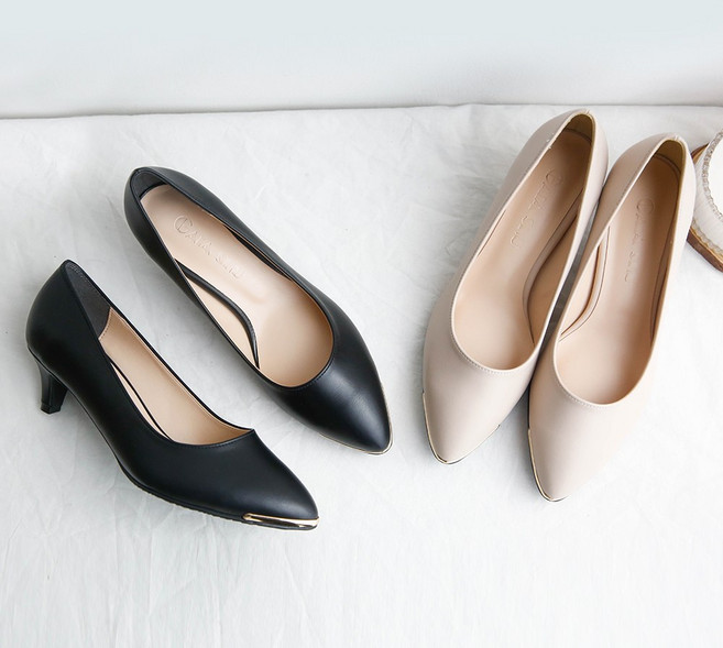 빅사이즈 발편한 미들힐 정장 펌프스 5cm 여성구두