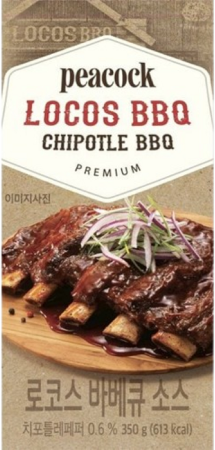 피코크 로코스 바베큐 소스, 1개, 350g