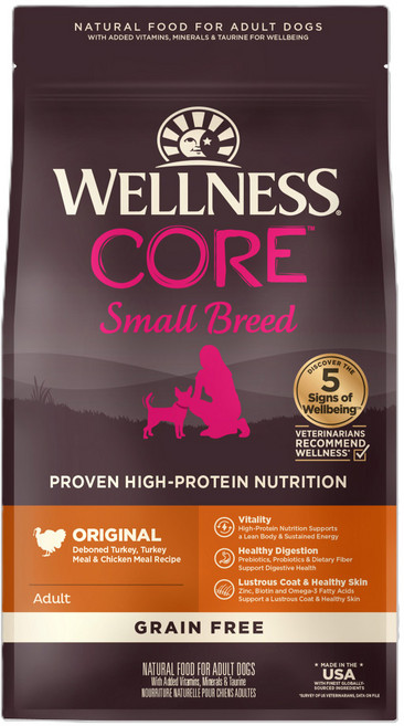 Wellness CORE 無穀小型成犬 新鮮火雞肉配方, 5.4kg, 1個, 混合口味