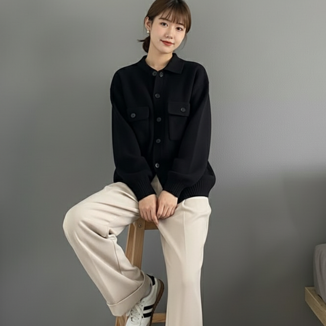 KUROKAWA 램스울 니트 재킷 자켓 가디건 471847