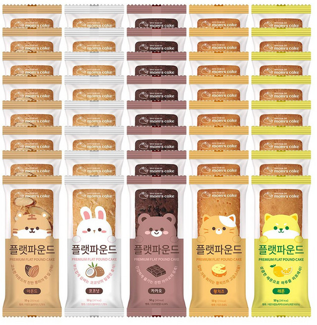 [맘스케이크] 플랫파운드 혼합세트, 40개, 50g
