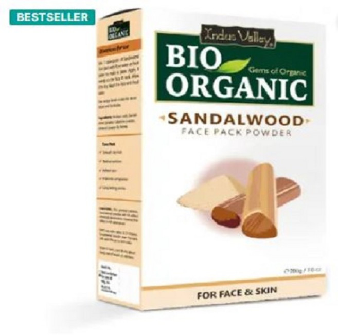 Indus Valley Bio Organic Sandalwood Powder (Chandan powder) for Face Pack & Skin Care (200 g), 1개, 200g