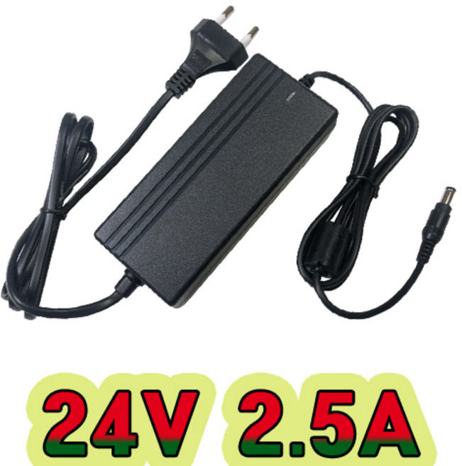 순흥전기 어댑터 DC 24V 2.5A 전원선일체형 SMPS 2500mA 모니터 아답터 직류전원장치, APS-2425, 1개