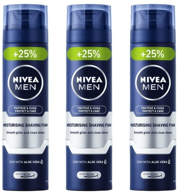 니베아 맨 프로텍트 앤 케어 쉐이빙 폼, 250ml, 3개