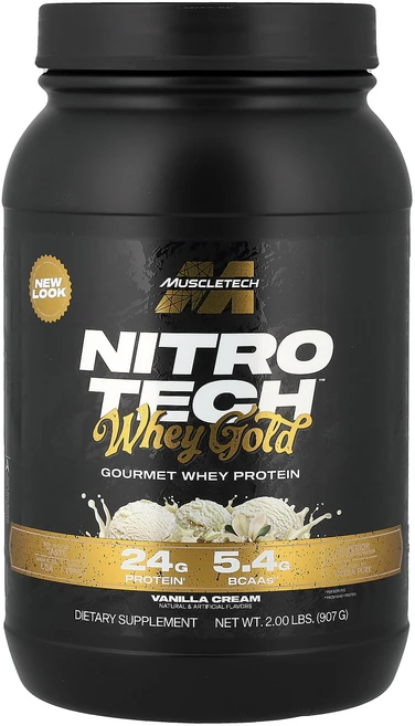 MuscleTech Nitro Tech 100% 유청 골드 프렌치 바닐라 크림 맛 907g, 1개 - 쿠팡