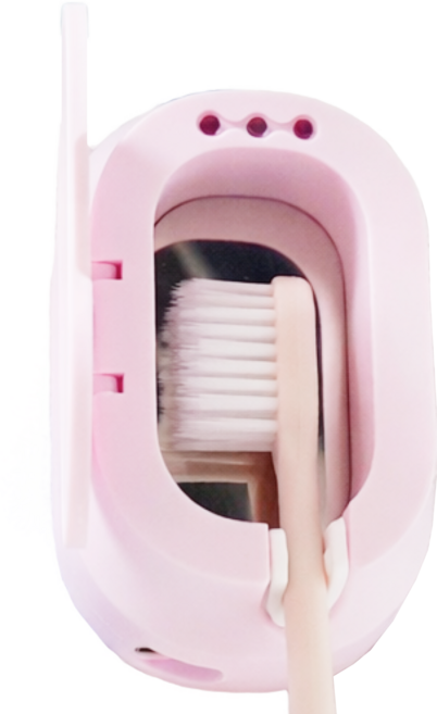 브러쉬업 케어즈 미세플라스틱 제로 친환경 칫솔살균기, 1인용 블라썸 핑크