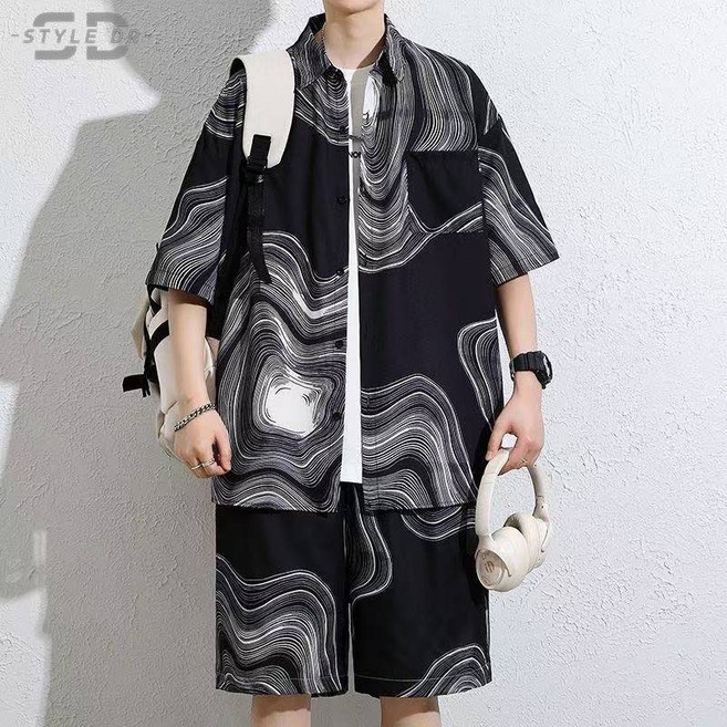 스타일닥터 루즈핏 하와이안 셔츠 반바지 휴가 여행 비치 바캉스 세트