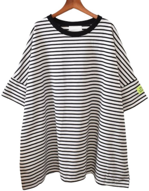 베르슈어 데일리 오버핏 스트라이프 롱 반팔티