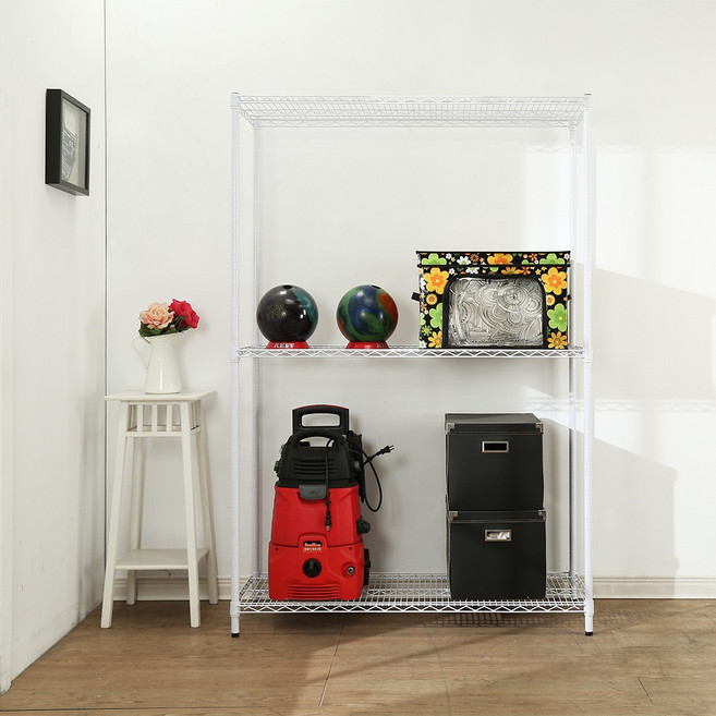 BuyJM 超荷重鐵力士烤漆層架 90x45x180CM 白色 R-DA-SH195WH, 三層