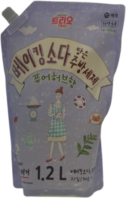 트리오 베이킹소다 담은 퓨어허브향 주방세제, 1.2L, 1개