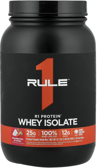 새해 건강을 선물하세요 Rule One Proteins R1 Protein™ 분리유청 딸기 & 크림 900g(1.98lb) 특별관리진행, RuleOneProteinsR1Protein분리유청딸기, 900g, 1개 - 쿠팡