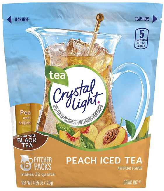 크리스탈라이트 피치 아이스드 블랙 티 16개입, 1개, 129g