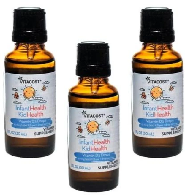 비타코스트 인펀트헬스 키드헬스 비타민 D3 드롭 10mcg(400 IU) 30ml, 3개 - 쿠팡