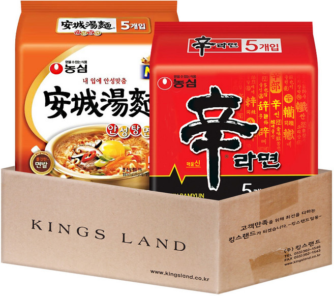 봉지 라면 (농심안성탕면5+농심신라면5), 1세트, 1개