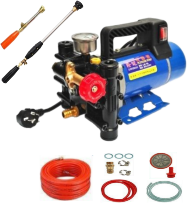 [LONGMAI]고압 전기 동력분무기 전동 농약 살포기 세차 압축 분무기, 220V 플런저펌프+호스 30m+60cm분사건, 1개