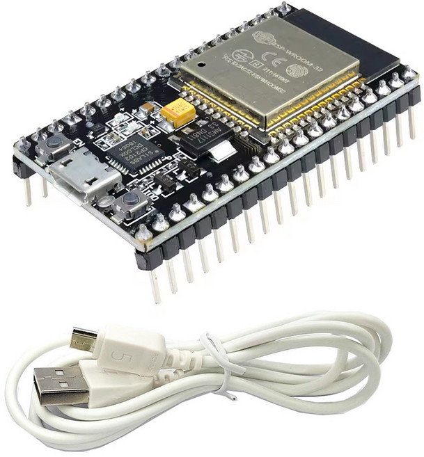ESP32 DevkitC-V1 마이크로 USB 개발 보드 38핀 + USB 케이블 포함, 1개, ESP32 V1 38핀 마이크로 USB + 케이블 1M