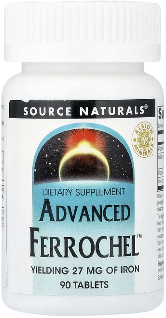 단백질 비타민 철분 마그내슘 칼슘 Source Naturals 어드밴스드 Ferrochel™ 90정 고루고루섭취해주세요, 1개 - 쿠팡