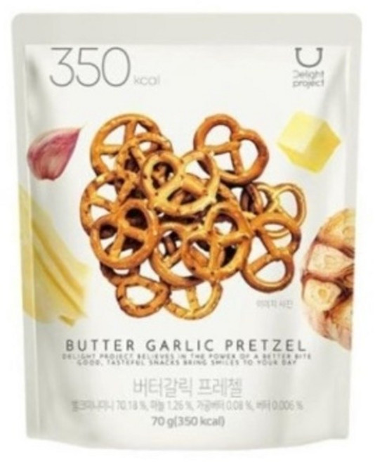 딜라이트 프로젝트 프레첼 스낵 70g | 버터갈릭, 9개