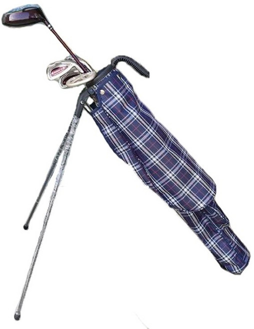 SSV高爾夫 支架球袋, 花色 藍色格子 請用宅配通, 1個