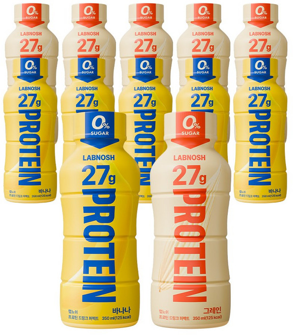 랩노쉬 프로틴 드링크 퍼펙트 바나나 6개입 + 곡물 6개입, 12개, 350ml
