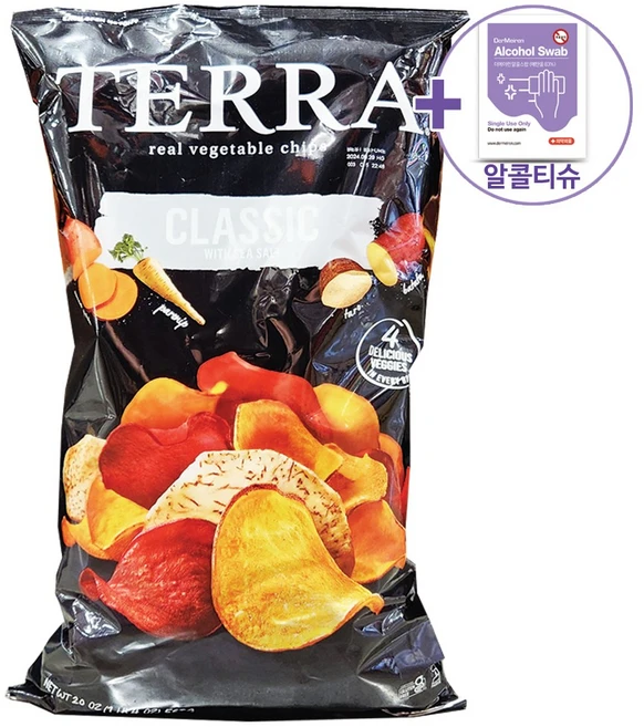코스트코 테라칩 TERRA CHIP 클래식 야채 칩 567g + 더메이런알콜티슈, 1개 - 쿠팡