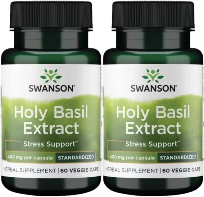 스완슨 홀리 바질 추출물 400mg 베지캡슐, 60정, 2팩, 60정 - 쿠팡