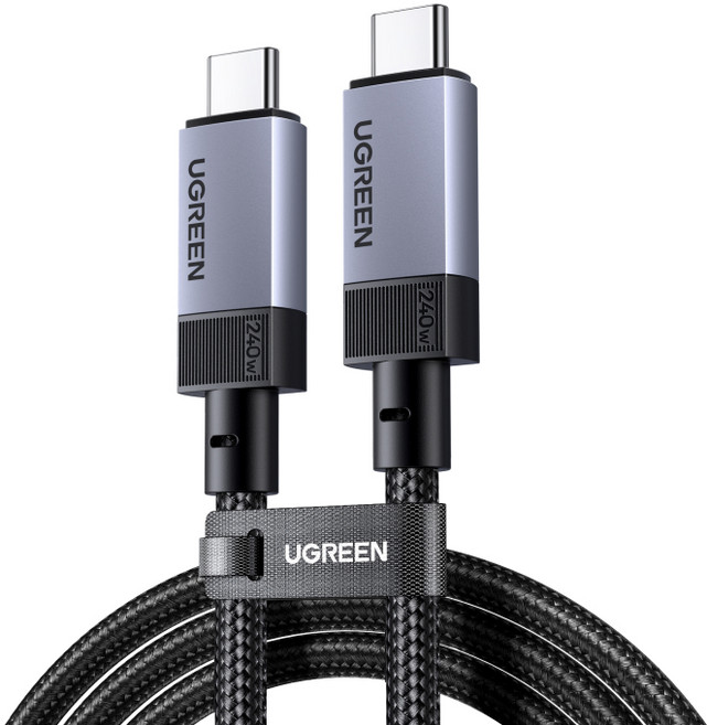 UGREEN 유그린 C타입 PD3.1 GEN3 240W 40Gbps USB4.0 고속충전 데이터 케이블 썬더볼트4 호환 8K60Hz 지원, 1개, 스페이스 그레이, 1m
