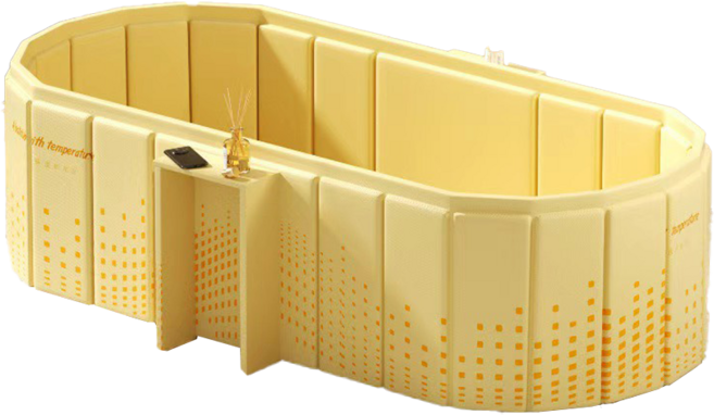 可折疊加大加深泡澡桶 雙排水孔設計, 免安裝密度版加長置物款1.5米米金色, 1個