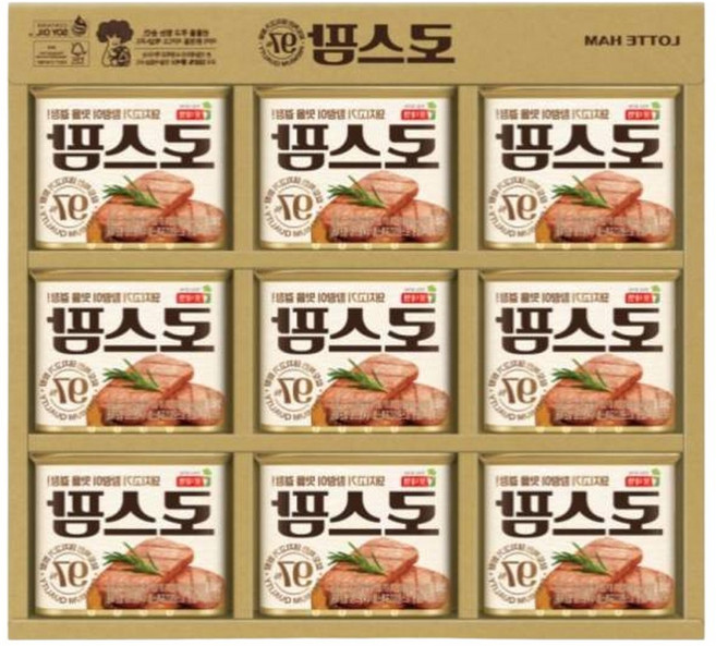 바른템 롯데 로스팜 추석 설날 명절 햄 선물세트 340gx9개, 9개