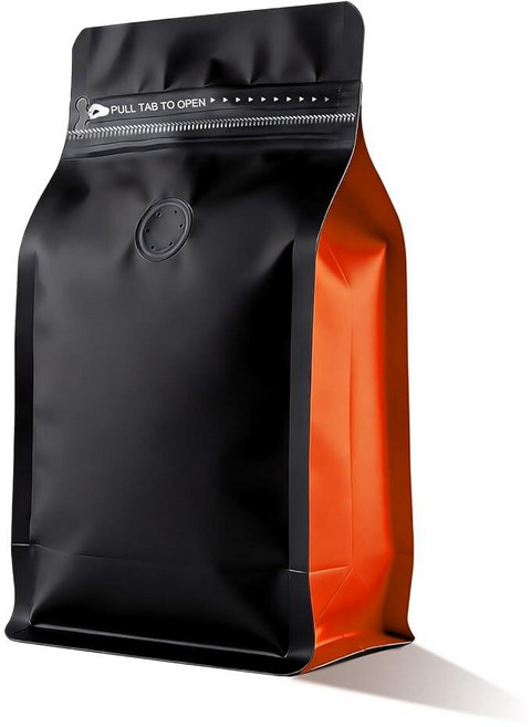 밸브가 있는 커피 백(60개 226.8g(8온스) 0.2kg(0.5파운드)) 통기성 커피콩 포장 백 높은 장벽 알루미늄 호일 평평한 바닥 열 밀봉 측면 지퍼 재밀봉 가능한