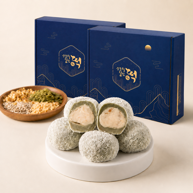 [대용량] 장호덕달인 개별포장 쑥두텁떡 15개입 2박스 선물세트, 50g, 30개