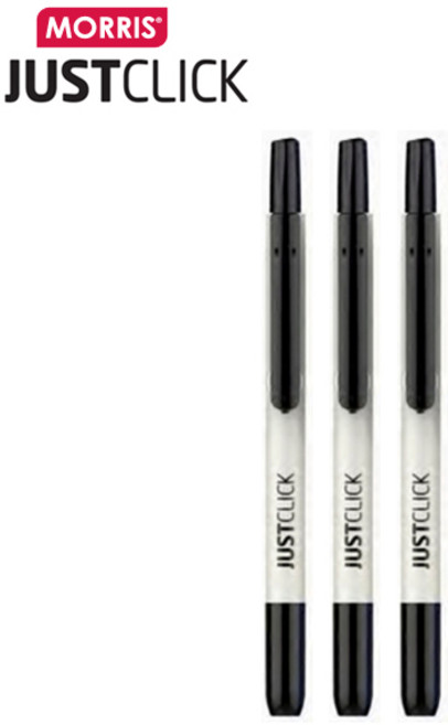 저스트클릭 네임펜F, Black, 3개