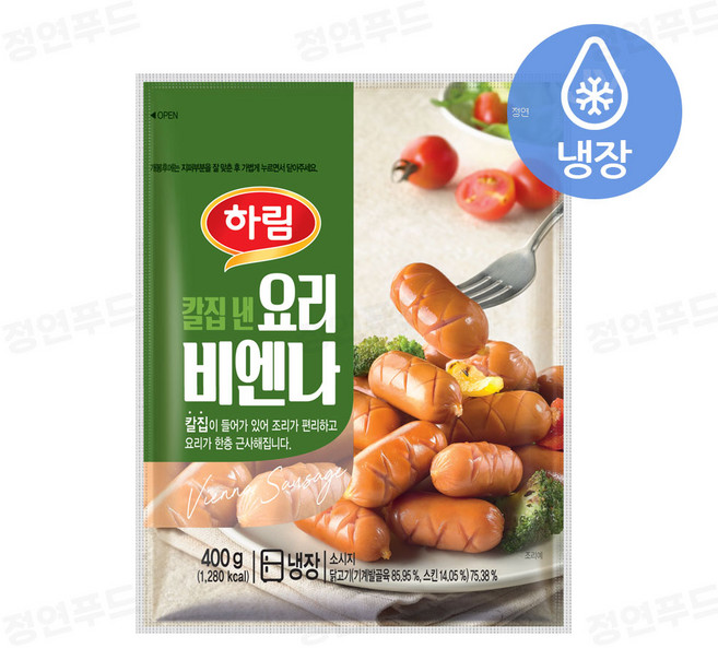 하림 칼집 낸 요리비엔나 (냉장), 5개, 400g