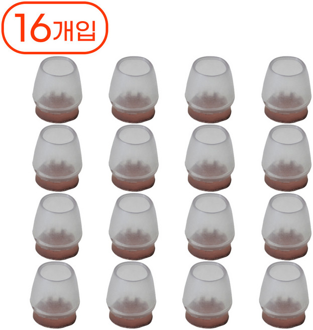 9981실리콘 신축성 소음방지 식탁 의자 발커버 가구발 커버 16P, 16개, 투명색