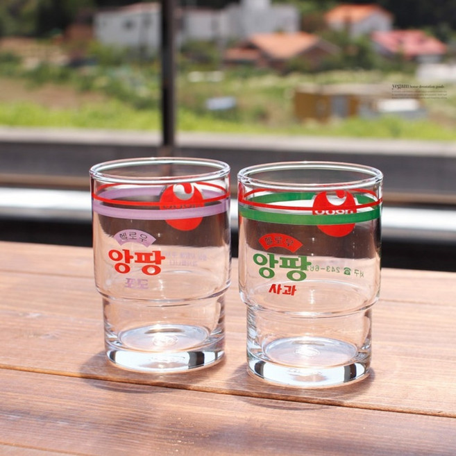 서울우유 굿즈 앙팡 키즈 우유컵 빈티지 물컵 레트로 맥주 칵테일 선물용, 포도