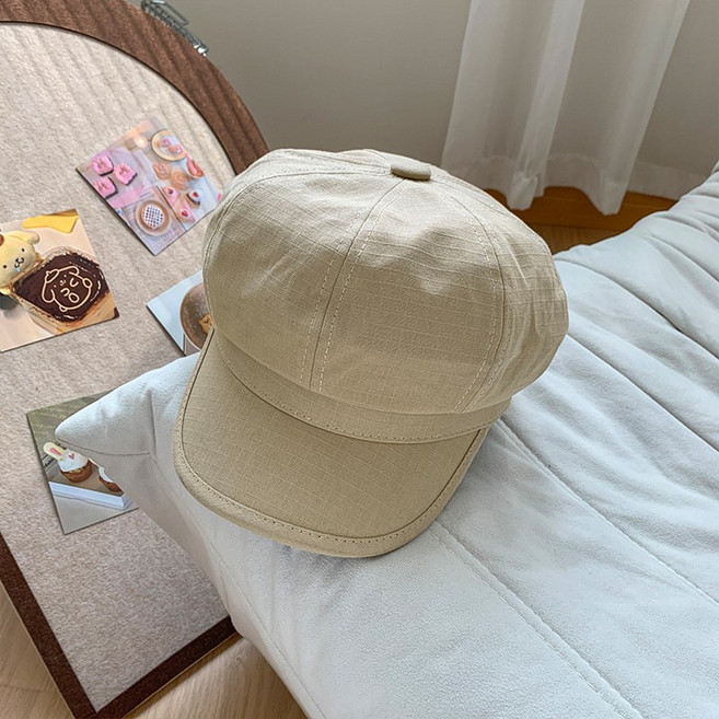 통풍이 잘 되는 얇은 베레모 여 춘추 면마 블랙 얇은 여름 팔각모자