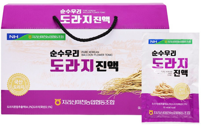 마천농협 순수우리 도라지진액 30포 캐리어타입, 70ml, 1박스