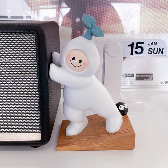 SANS 새싹 인형 북엔드 책 지지대 도어 스토퍼, 화이트ONLY