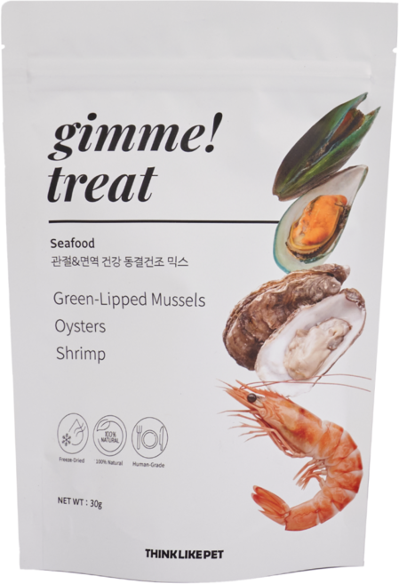 씽크라이크펫 김미트릿 믹스 강아지 동결건조트릿, 1개, 30g, 관절&면역(굴/새우/초록입홍합)