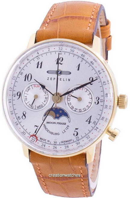 제플린 Hindenburg LZ129 7039-1 70391 쿼츠 문 페이즈 남성용 시계