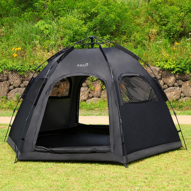 칼루스 오토 육각텐트 6P, 블랙, 5-6인용